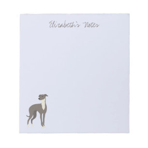 Greyhound Cartoon Dog Personalised Notepad