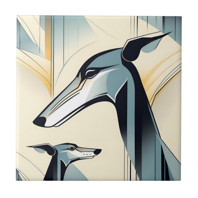 Greyhound Ceramic Tile (Front)