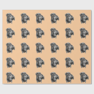 Greyhound Charcoal Hand Drawn Artwork Wrapping Paper