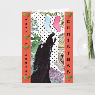 Greyhound Christmas card (a32)