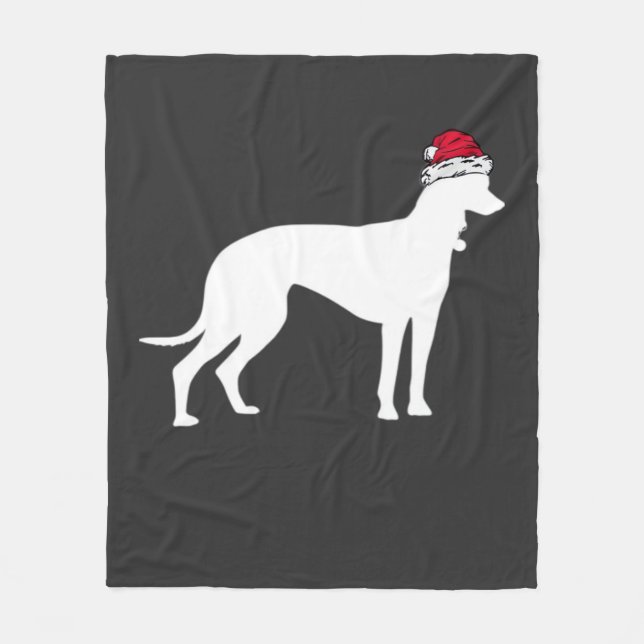 Greyhound Christmas Essential T-Shirt Fleece Blanket (Front)