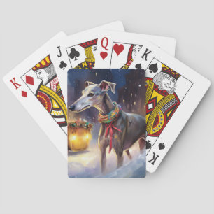 Greyhound Christmas Festive Season  Playing Cards