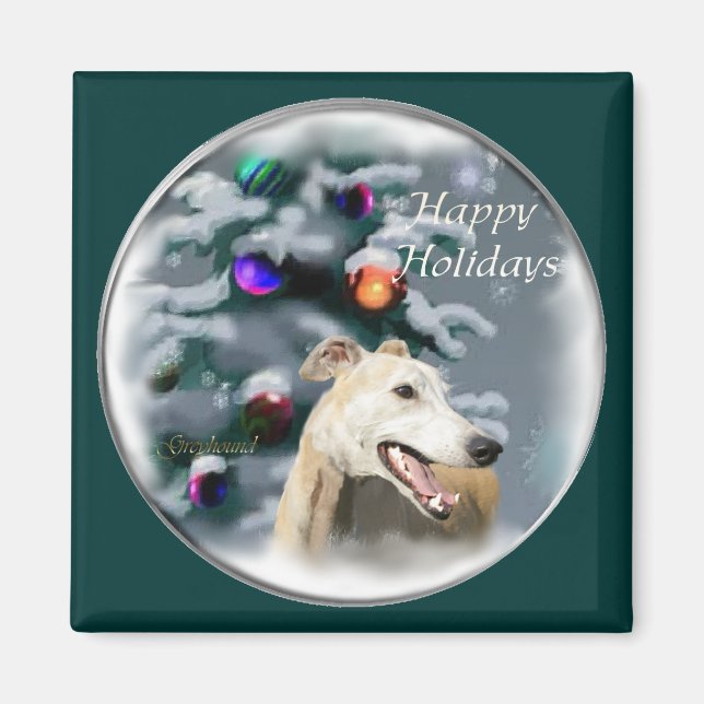 Greyhound Christmas Gifts Magnet (Front)