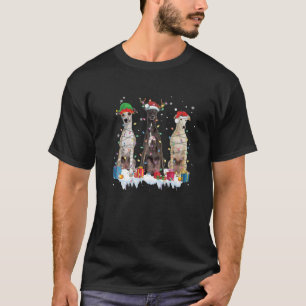Greyhound Christmas Lights Santa Elf Reindeer Dog  T-Shirt