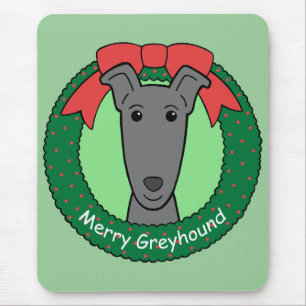 Greyhound Christmas Mouse Pad
