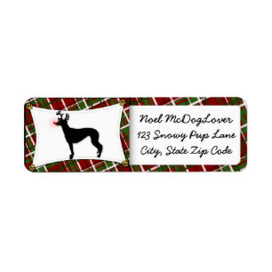 Greyhound Christmas Return Address Label