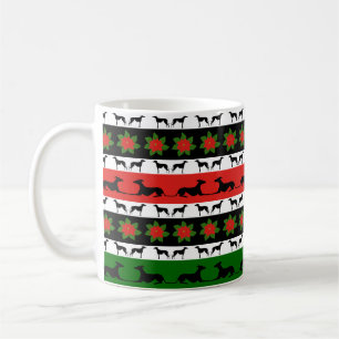 Greyhound Christmas Silhouettes Coffee Mug