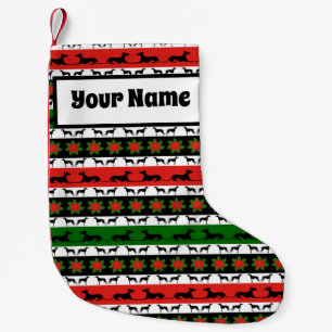 Greyhound Christmas Silhouettes  Small Christmas Stocking