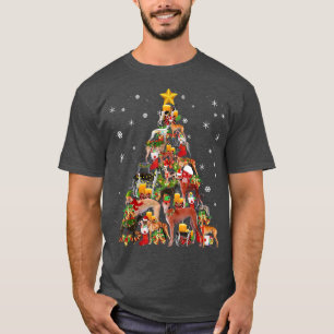 Greyhound Christmas Tree Costume Funny Xmas Dog Lo T-Shirt