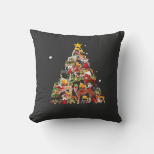 Greyhound Christmas Tree Lights Funny Dog Xmas Gif Cushion