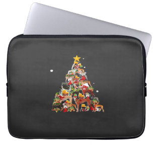 Greyhound Christmas Tree Lights Funny Dog Xmas Gif Laptop Sleeve