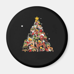 Greyhound Christmas Tree Lights Funny Dog Xmas Gif Magnet
