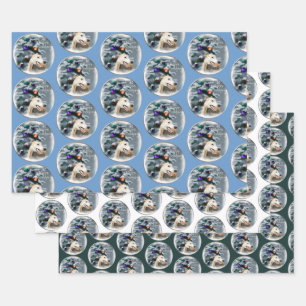 Greyhound Christmas Wrapping Paper Sheet