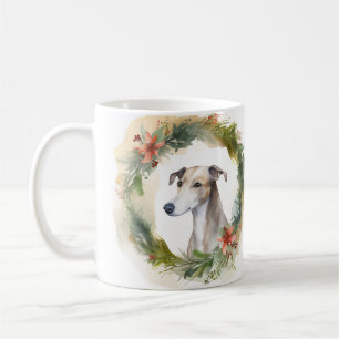 Greyhound Christmas Wreath Festive Pup  Coffee Mug
