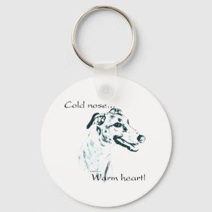 Greyhound Cold Nose, Warm Heart Key Ring