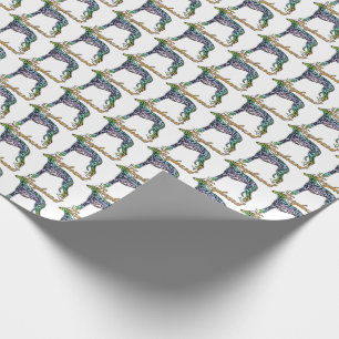 Greyhound Colourful Brindle Wrapping Paper