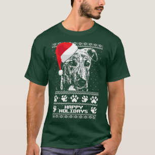 Greyhound Cute Happy Holidays Christmas T-Shirt