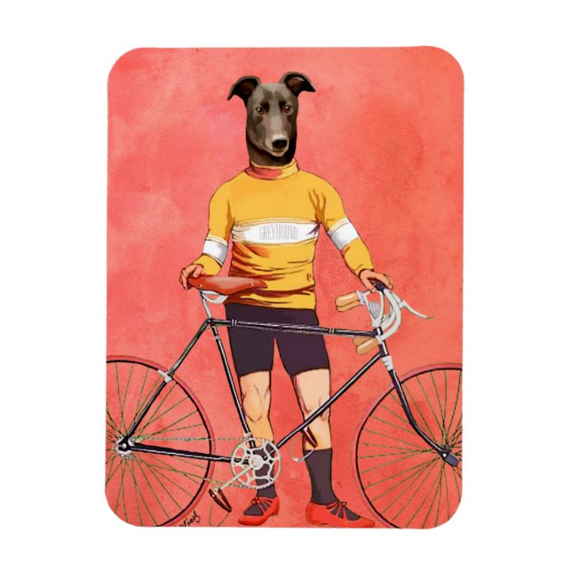 Greyhound Cyclist 2 Magnet (Vertical)
