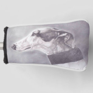 Greyhound Dog Art Drawing Golf Putter Cover