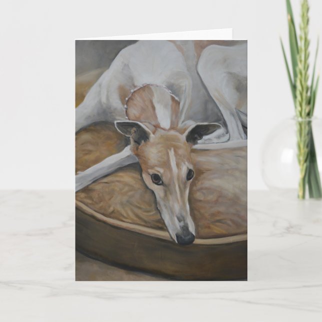 Greyhound Dog Art Greeting Card (Front)
