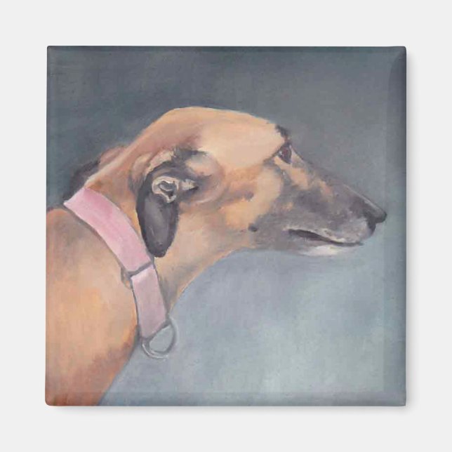 Greyhound Dog Art Magnet (Front)