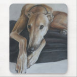 Greyhound Dog Art Mousepad<br><div class="desc">This mousepad features a reproduction of my original pastel painting of a greyhound.</div>