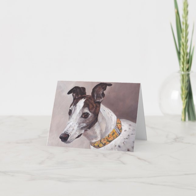 Greyhound Dog Art Note Card (Front)