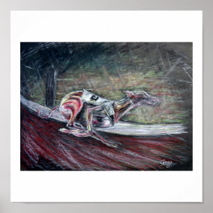 greyhound dog art poster