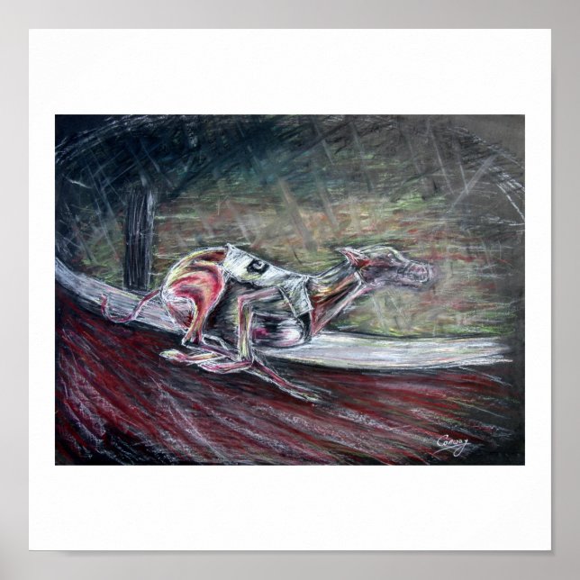 greyhound dog art poster (Front)