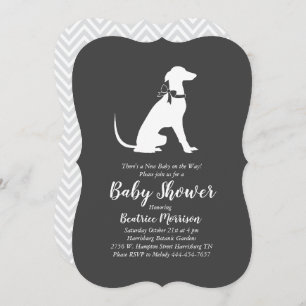 Greyhound Dog Baby Shower Gender Neutral Invitation