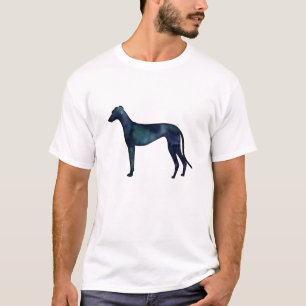 Greyhound Dog Black Watercolor Silhouette T-Shirt