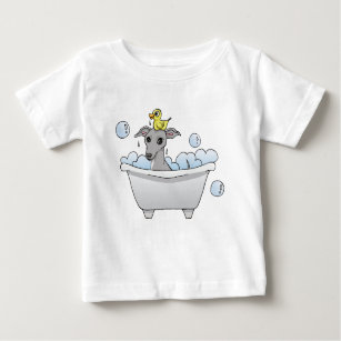 Greyhound Dog Cartoon, Bath Time Baby T-Shirt