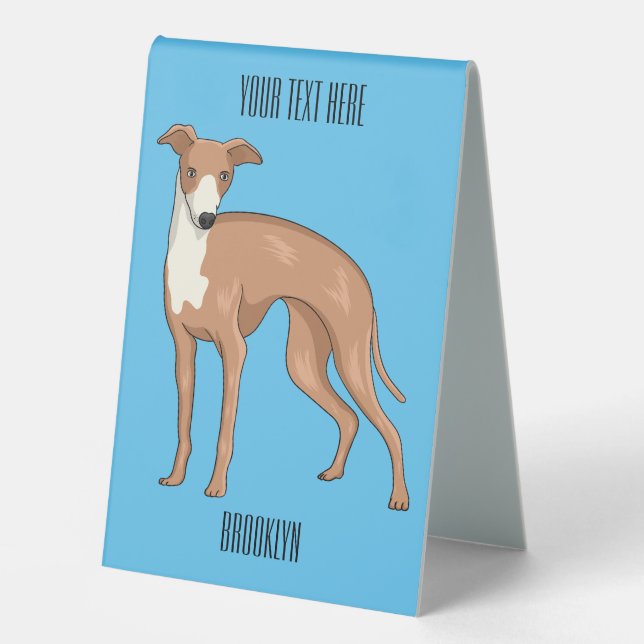 Greyhound dog cartoon illustration (Front)