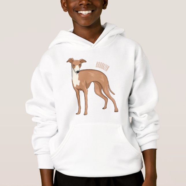 Greyhound dog cartoon illustration  (Front)