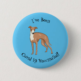 Greyhound dog cartoon illustration 6 cm round badge