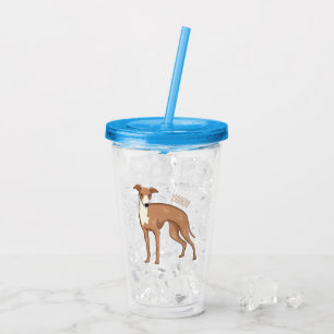 Greyhound dog cartoon illustration acrylic tumbler