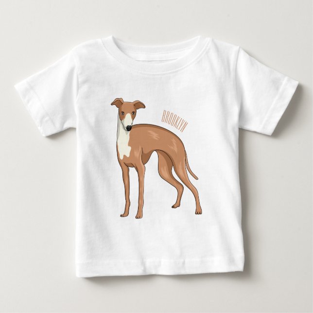 Greyhound dog cartoon illustration baby T-Shirt (Front)
