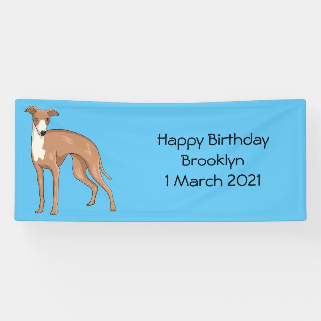 Greyhound dog cartoon illustration  banner (Horizontal)