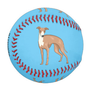 Greyhound dog cartoon illustration baseball