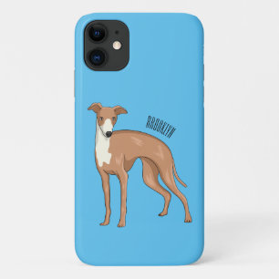 Greyhound dog cartoon illustration  iPhone 11 case