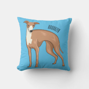 Greyhound dog cartoon illustration cushion