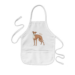 Greyhound dog cartoon illustration kids apron