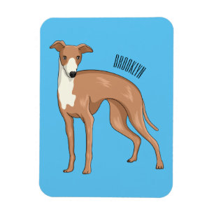 Greyhound dog cartoon illustration magnet