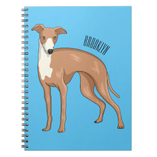 Greyhound dog cartoon illustration notebook