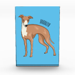 Greyhound dog cartoon illustration photo block