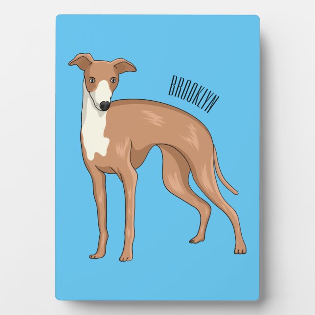 Greyhound dog cartoon illustration  plaque (Front)