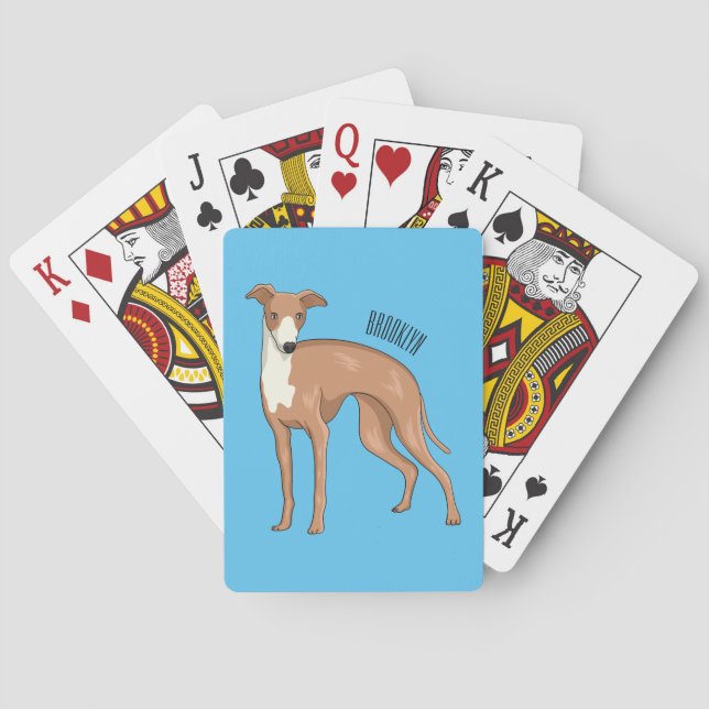 Greyhound dog cartoon illustration playing cards (Back)