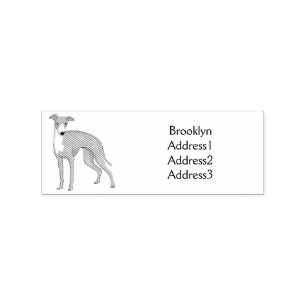 Greyhound dog cartoon illustration rubber stamp