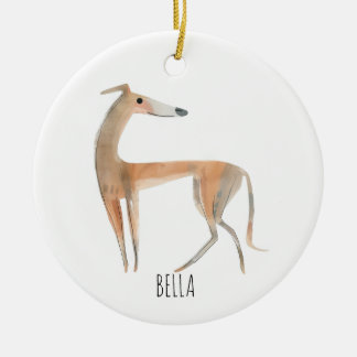 Greyhound Dog Ceramic Ornament