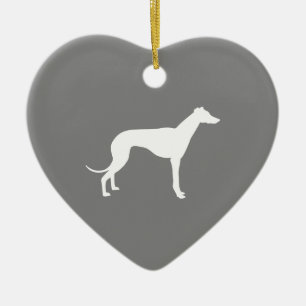 Greyhound Dog Ceramic Tree Decoration